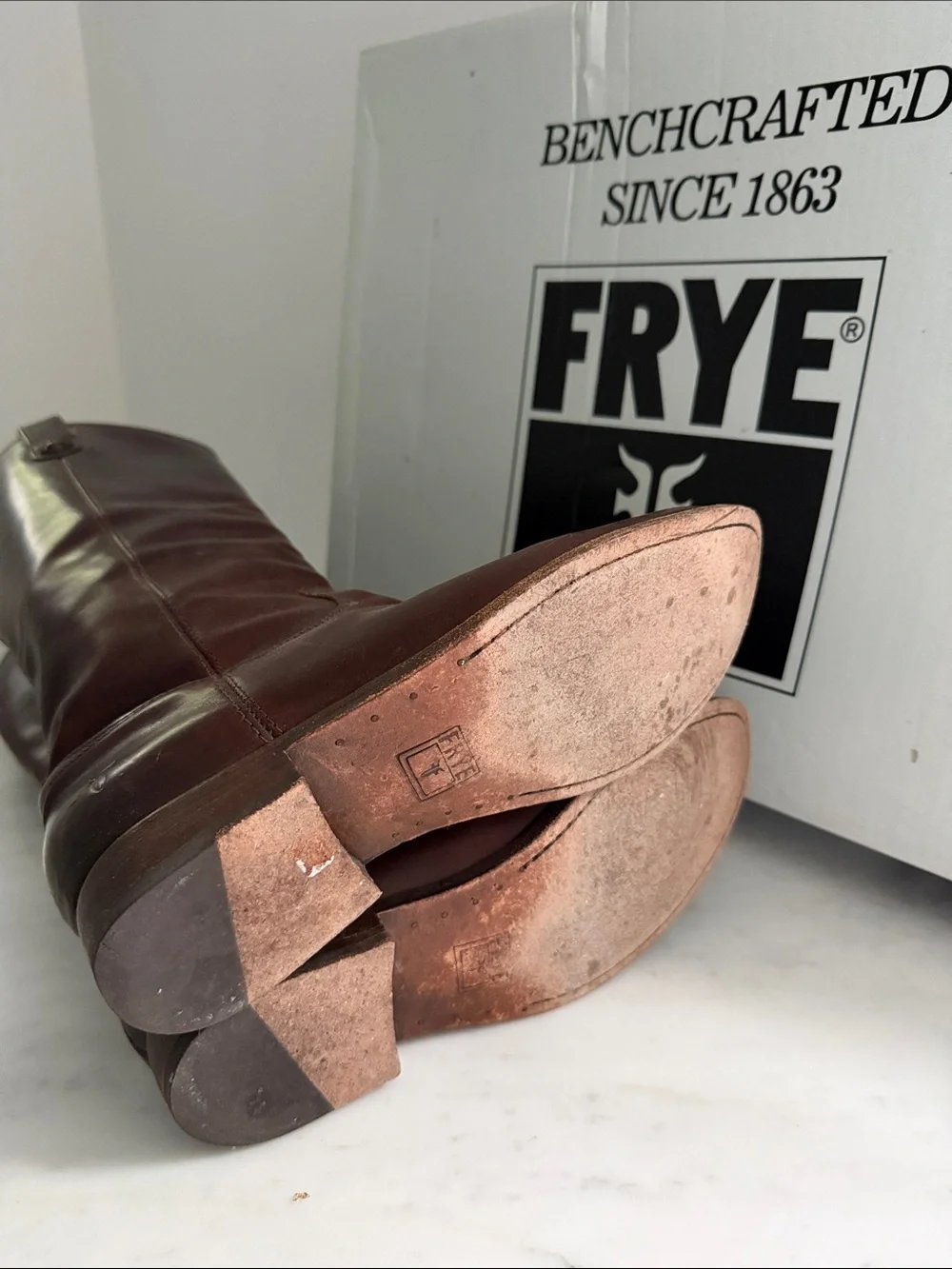 Frye Tall Pull-On Riding Boots in Brown